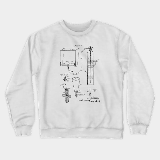 Fire Extinguisher Vintage Patent Hand Drawing Crewneck Sweatshirt by TheYoungDesigns